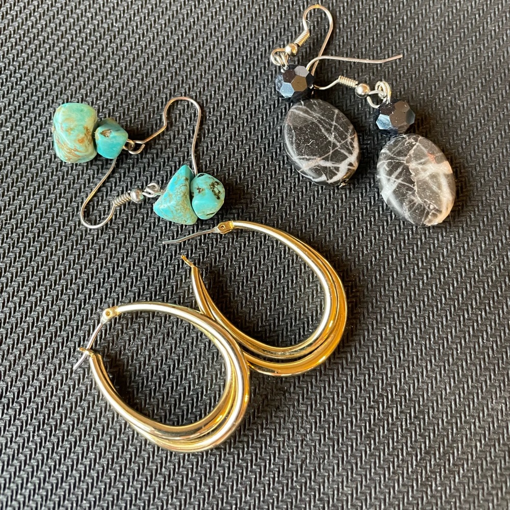 Lot of three pair of earrings